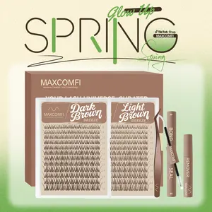 MaxComfi Brown Spider Lashes Breeze | DD Curl Kylie&Kim Lashes Vibe but Better Long-Lasting Waterproof & Super Soft&Thin Band | Venus Velure Waterproof Long-Lasting Natural Daily  Beginner-Friendly DIY Lashes for Flawless Voluminous Look Trendy Must-Have