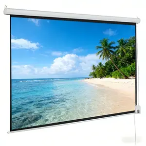 Electric Motorized Projector Screen with Remote Control,100" 4:3 Display,80" x 60" Matte White Viewing Surface,Wall or Ceiling Mount for Home Theater and Office