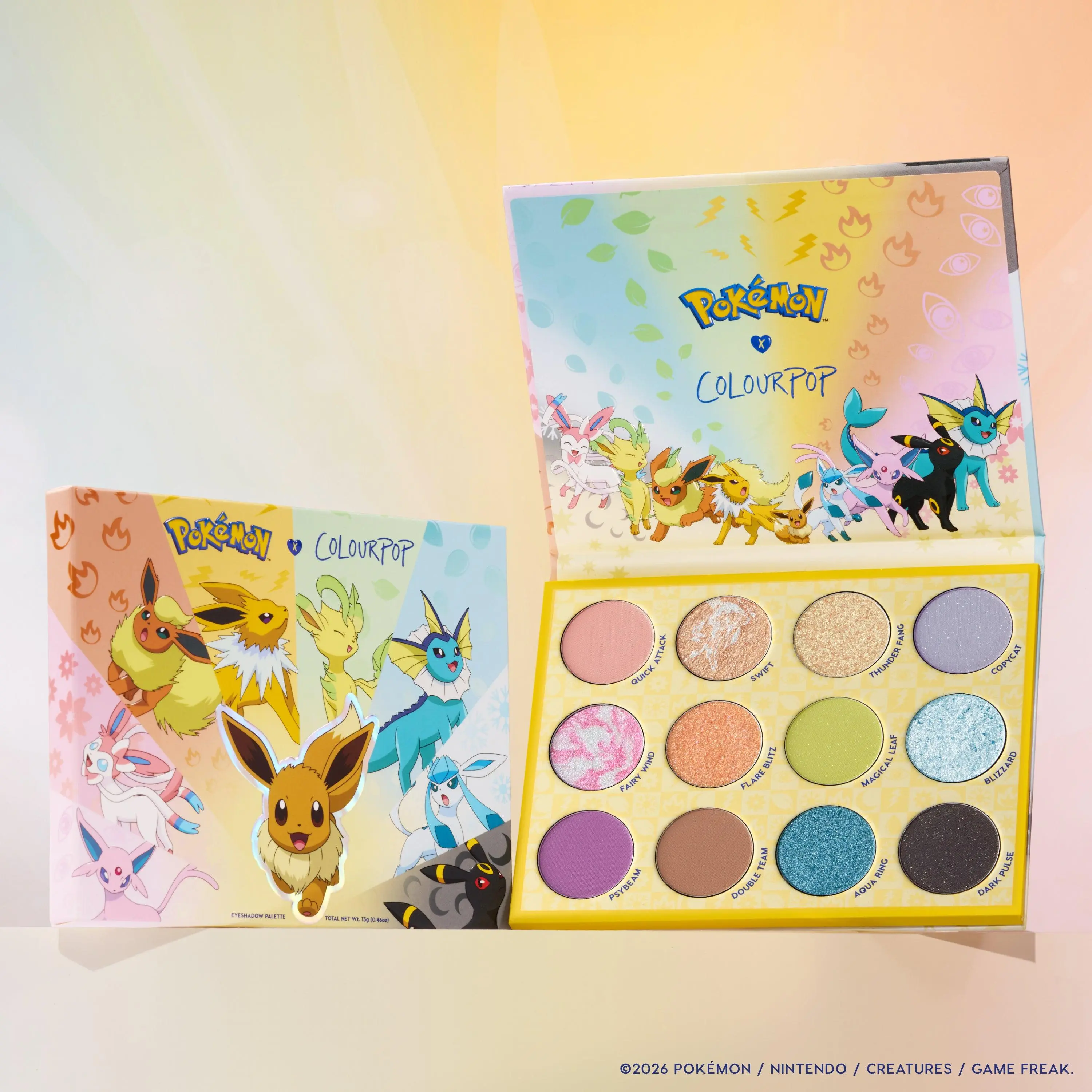 ColourPop x Pokémon: Eeveelution Eyeshadow Palette