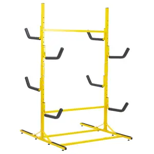 Garvee Freestanding Steel Storage Shelf - 200 cm - for 4 to 6 Canoes and Paddles - Load Capacity of 240 kg - Weather Resistant and Rotatable - with Support for Skis and Bikes