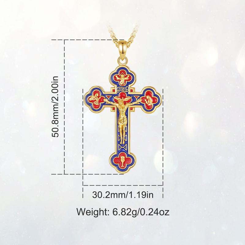 Eudora S925 Sliver St Benedict Pendant Necklace, San Benito Cross Medal for Him, Vintage Saint Benedict Amulet, Catholic Protection Amulet, Christian Jewelry Gift