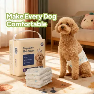 Male Dog Diapers with Wetness Indicator Disposable Belly Band for Puppy Training High Absorbency Leak-Proof for Incontinence