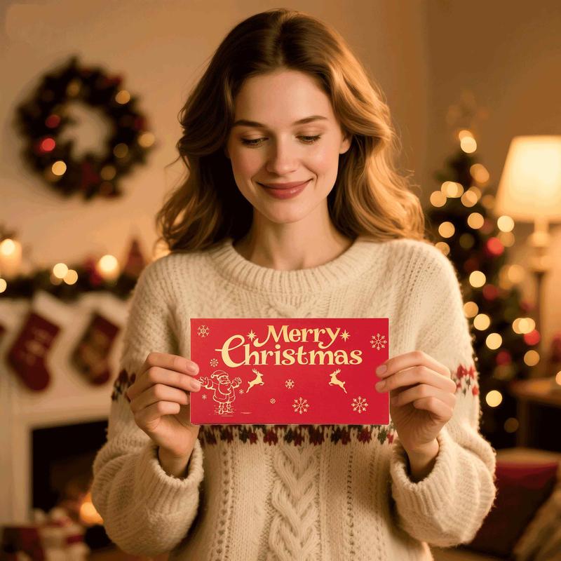 Christmas Cash Gift Envelope, Surprise Money Clip for Men and Women, Cartoon Greeting Card, Fantasy Theme, Money Clip, Creative Cash Gift Wallet, Unique Multifunctional Cash Box for Any Recipient, Cash Envelopes