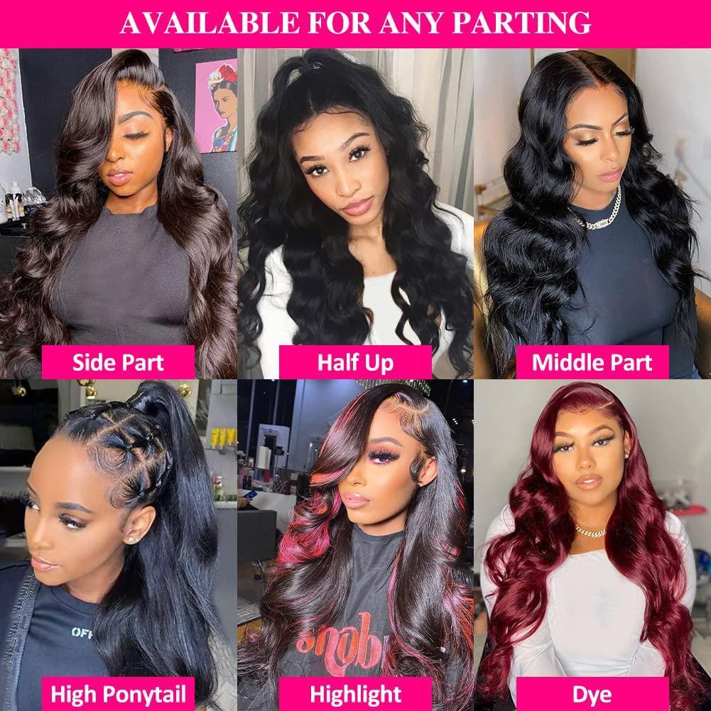 [30" = $109] 13x6 Lace Frontal Hair Wigs Human Hair 180% Density Brazilian Body Wave 13x4 Lace Front Wig For Women Wear and Go Glueless Wig Human Hair, 6x4 Pre-Plucked Pre-Cut HD Lace Ready to Wear Glueless Wigs, No Glue Lace Closure Wigs