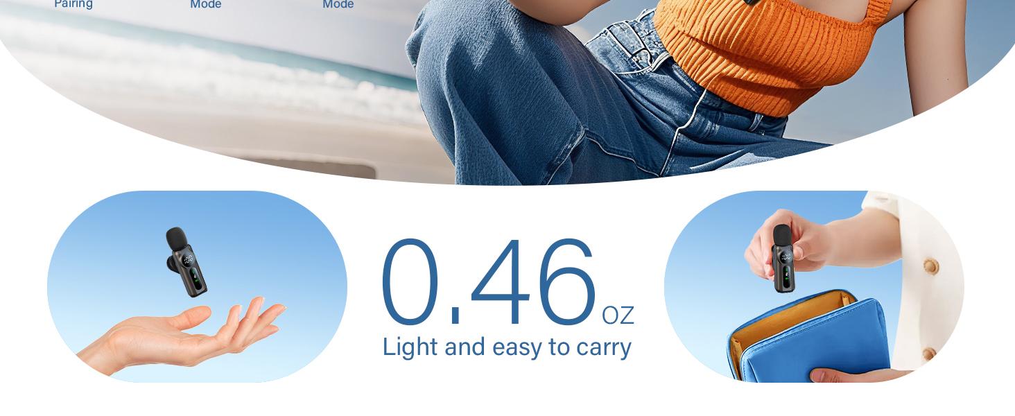 Wireless Lavalier Microphone Dual Set – Plug & Play Clip-on Mic with Auto Pairing, Magnetic Mount, Noise Cancelling, for iPhone, Android, USB-C Devices, YouTube, Podcast & Video Recording