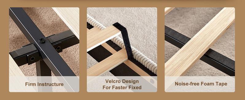 VanAcc Upholstered Platform Bed Frame, Wingback Bed with 50.8" Headboard, Modern Corduroy Design, Solid Wood Leg/No Box Spring Needed, Unique Bedroom Furniture