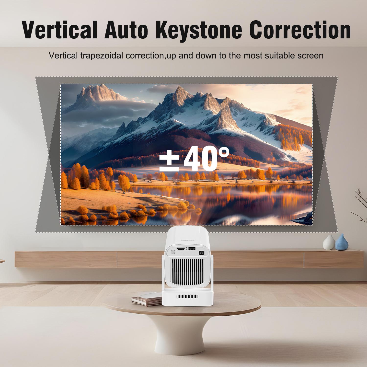 [US warehouse] Magcubic HY310 Projector Native 1080P 330ANSI Auto Focus Keystone Correction 4K Videosource Supported BT5.4 WIFI6 60Hz Reflash Home Cinema Mini Projector 130"Screen Audio Airmouse Built-in Speaker Allwinner H713 180°Flexible Rotating