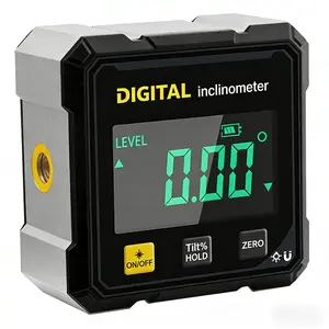 High-precision inclinometer with dual laser digital display, electronic angle ruler, magnetic angle gauge, and rechargeable level.