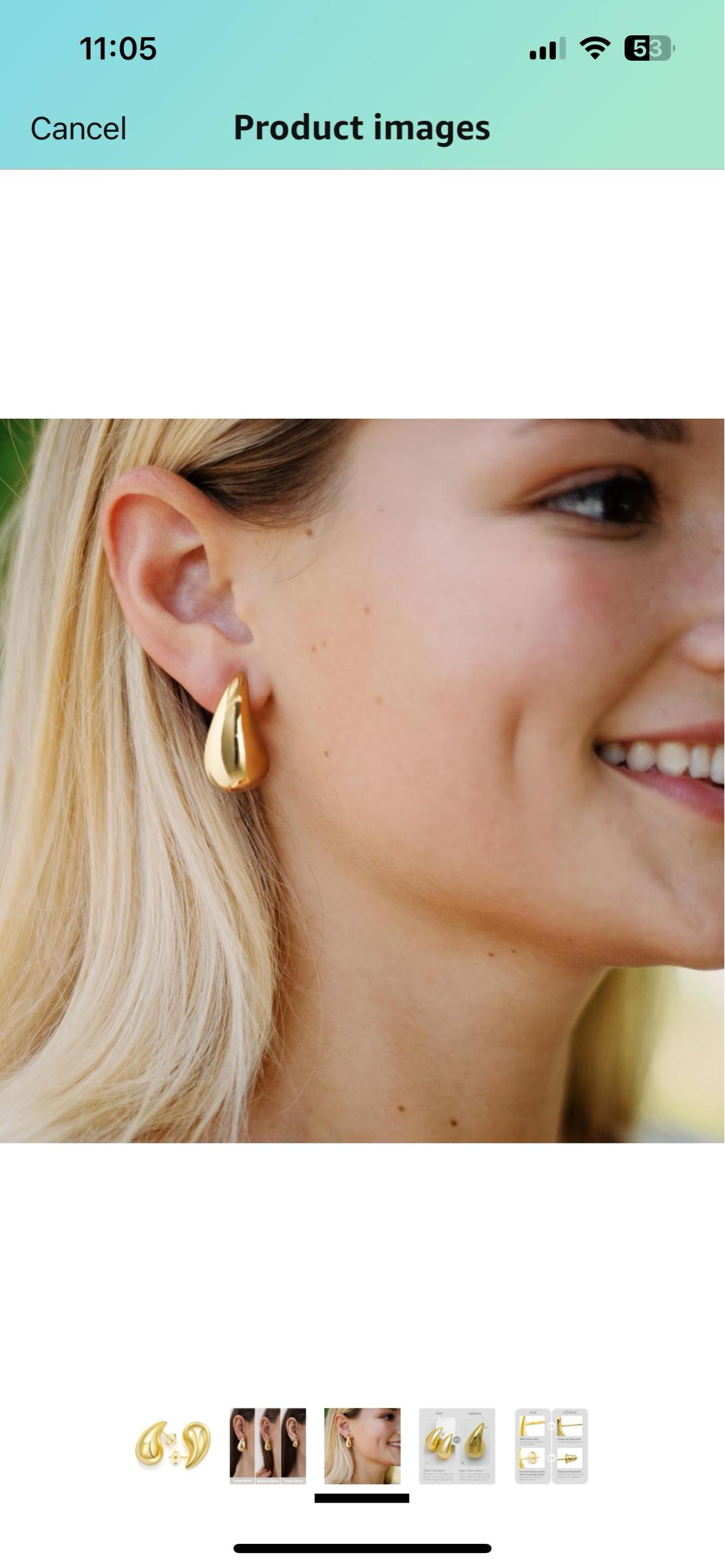 Amazon Chunky Gold hoop earrings (18K) trending this fall