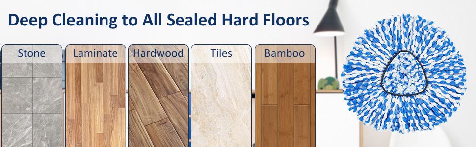 Spin Mop Head Replacements Compatible with Ocedar RinseClean 2 Tank System,Mop Head Refill Replacement for O-cedar 2 Tank System - Easy to Replace,100% Microfiber, All Hard-surfaced Floor Clean 3 Pack