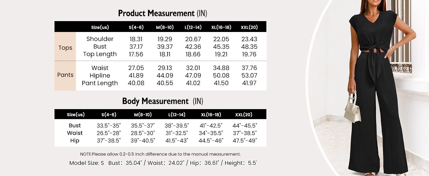 PRETTYGARDEN Women's Summer 2 Piece Outfits Cap Sleeve V Neck Belted Crop Tops Wide Leg Pant Sets Casual Tracksuit 100% Polyester Chiffon Texture - Womenswear