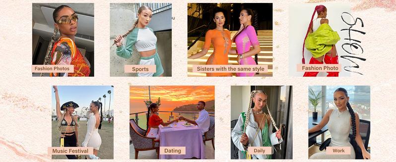 AISI HAIR 2PCS DIY Braid Ponytail Extension Long Straight Wrap Around Hair Extensions Ponytail Soft Synthetic Hair Natural Hairpieces for Women