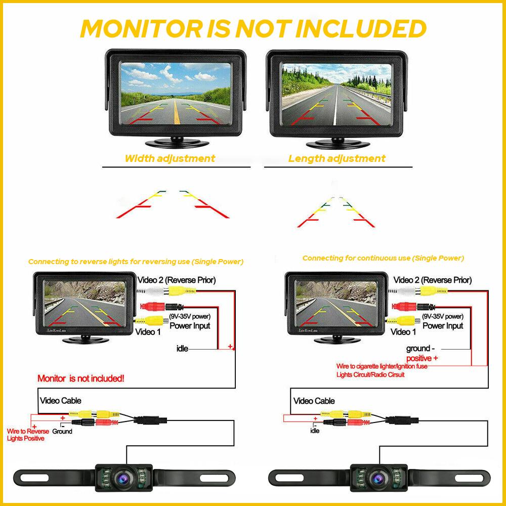 Car Rear View Camera Reverse Backup Camera Night Vision License Plate Waterproof Car Rear View Camera Reverse Backup Camera Night Vision License Plate Waterproof