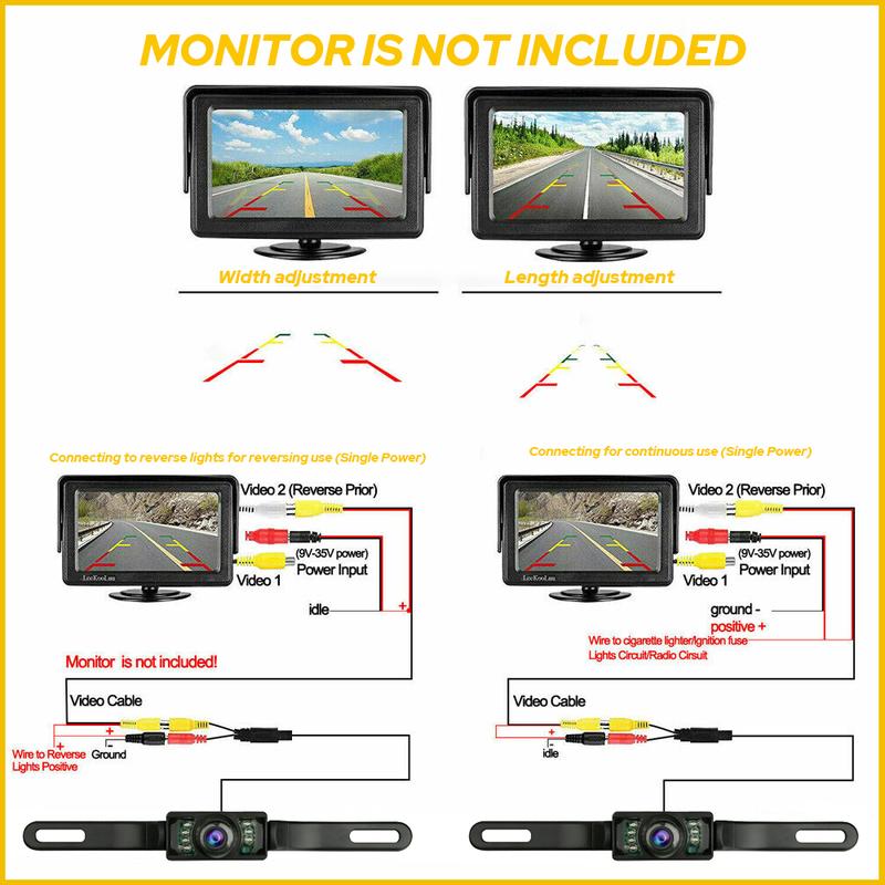 Car Rear View Camera Reverse Backup Camera Night Vision License Plate Waterproof