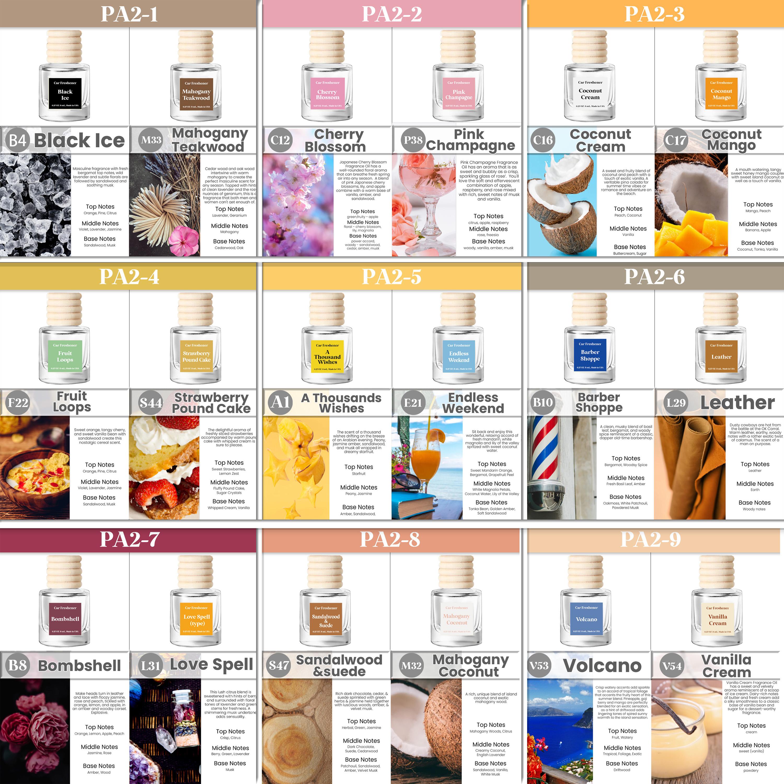 4 Multi Combo Pick Scent Car Freshener Hanging Air Diffuser Made in USA Long Lasting