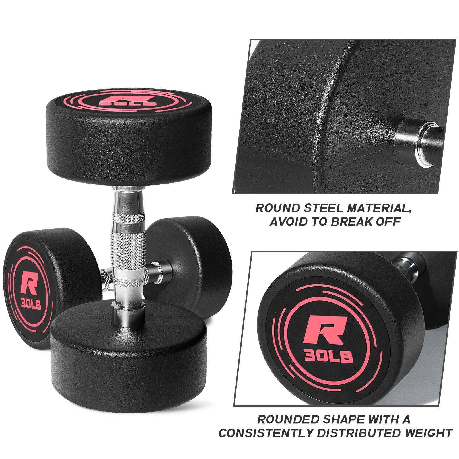 RITFIT Pink PVC-Coated Round Dumbbell Pairs, Home Workout Weights, Floor-Protecting Durable Fitness Equipment for At-Home Gym Arm Exercises