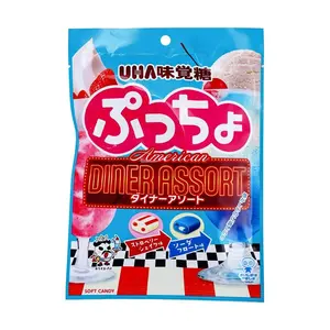 UHA Mikakuto Japanese Strawberry Milkshake & Soda Pop Gummy Candy 67g - Authentic Japanese Snacks, Fruity Chewy Treats