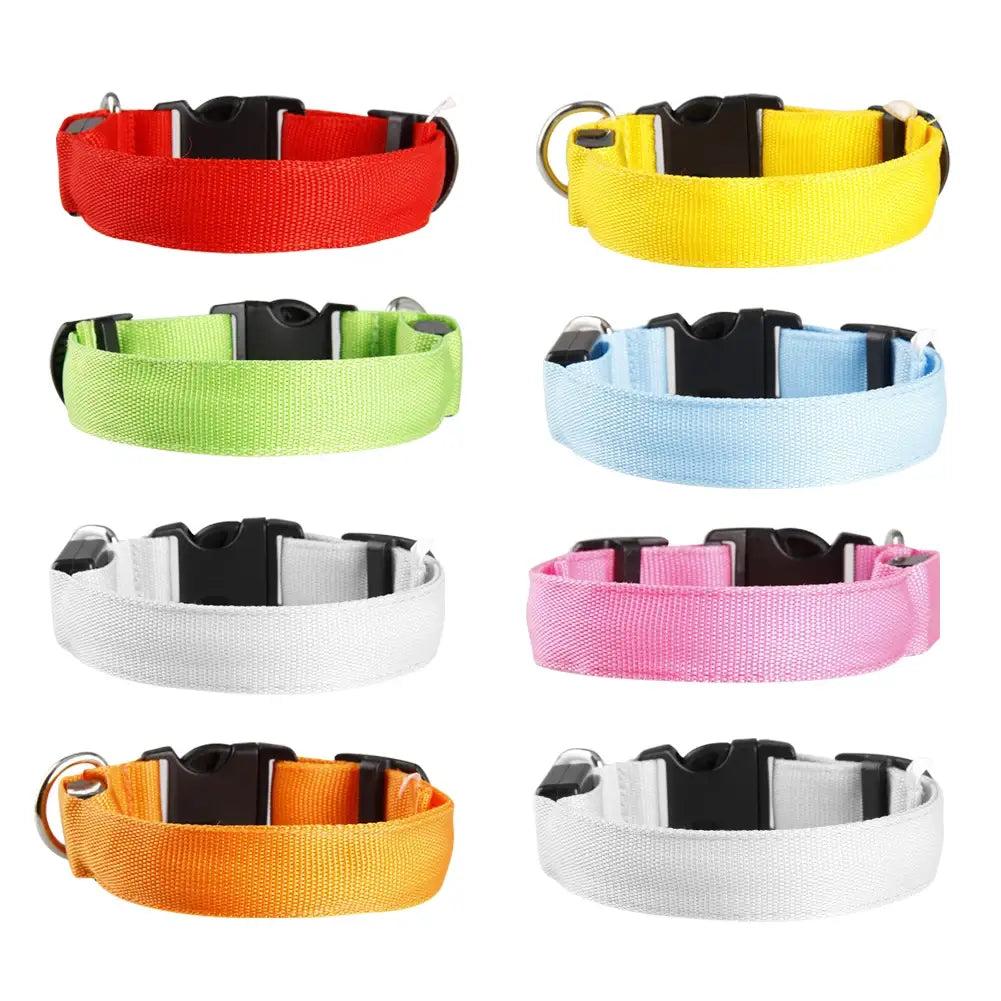 RoSide Safety Dog Collar Glowing Up Anti-Lost Pet Product for Small Dogs & Cats with Steady, Fast Flashing & Slow Flashing Modes and Colorful Options Adjustable Collar for Outings reflective cat pet travel small medium pull harness