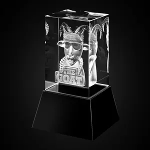 GEN BETA GOAT Crystal Trophy – Funny Trophy for Adults & Viral Gift for Him – Unique Desk Decor & Men's Room Decor Award, Home Office Decoration Minimalist