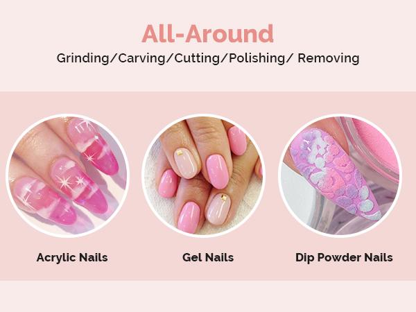 MelodySusie PC180F Cordless Electric Nail Drill Machine with 6 Nail Drill Bits, 25000RPM Rechargeable Nail Care Manicure Set for Acrylic Nail Art