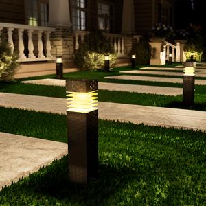 FLACCHI Solar Landscape Lights Outdoor 6 Pack Weather Resistant ABS Material IPX5 Waterproof Pathway Lights for Lawn Yard Decor Auto On Sensor