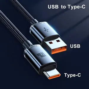 120W 6A USB-A to Type-C Super Fast Charging Cable – Turbo Power, Quick Charge for Phones, Tablets & Laptops