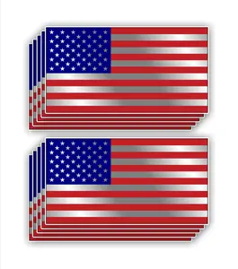 10-Pack American Flag 3M Vinyl Stickers Decals for Cars Trucks Windows Bumpers