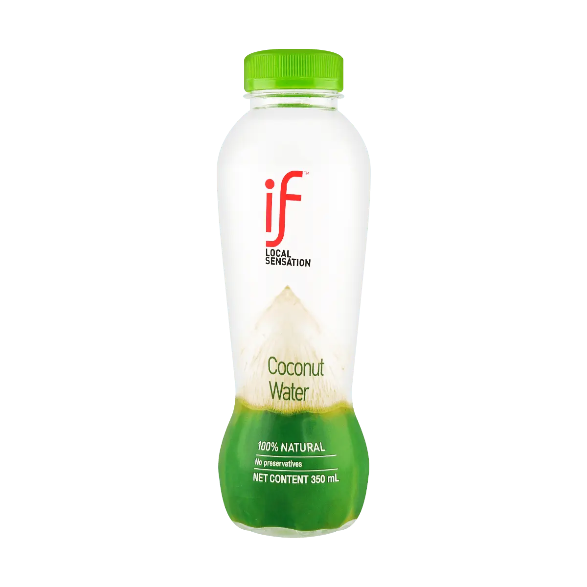 IF 100% Pure Coconut Water - Unsweetened NFC Young Coconut Juice, 350ml, Low Calorie, Zero Fat, Zero Added Sugar - Refreshing Tropical Drink, Perfect for DIY Cocktails & Smoothies