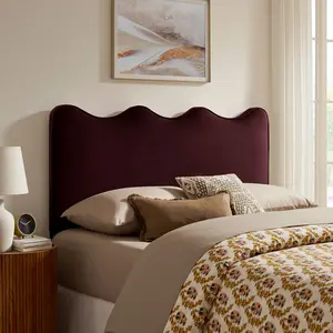 Athena Stain-Resistant Performance Velvet Full Size Headboard in Mulberry