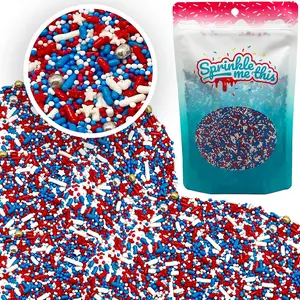 Sprinkle Me This Patriotic Sprinkle Mix – 4th of July Sprinkles – Red, White & Blue – 4, 8 & 12 oz for Baking & Decorating