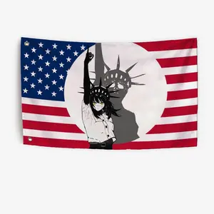 Chainsaw Man anime Yoru Statue of Liberty silhouette banner, outdoor decorative , garage , tapestry.