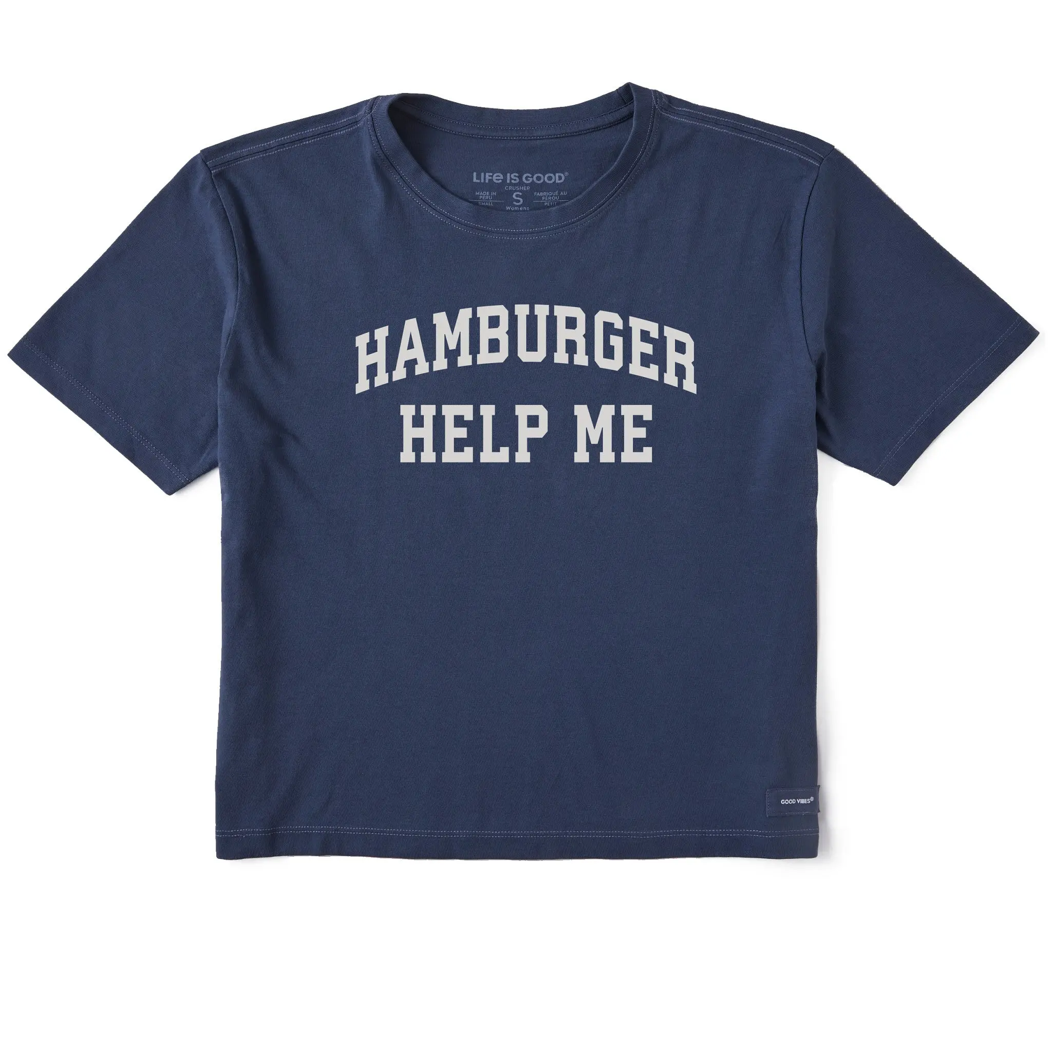 Women's Hamburger Help Me Arch Short Sleeve Crusher Boxy Tee