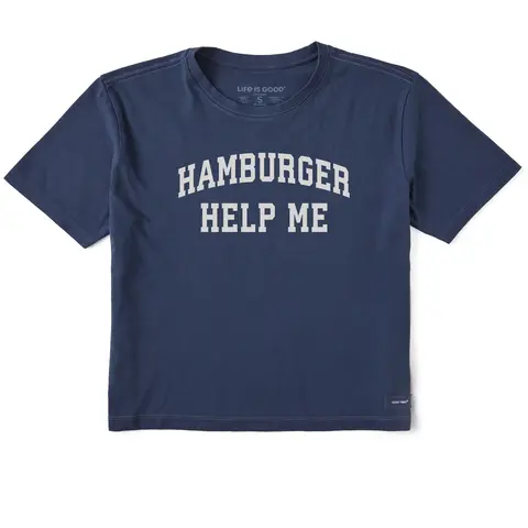 Women's Hamburger Help Me Arch Short Sleeve Crusher Boxy Tee