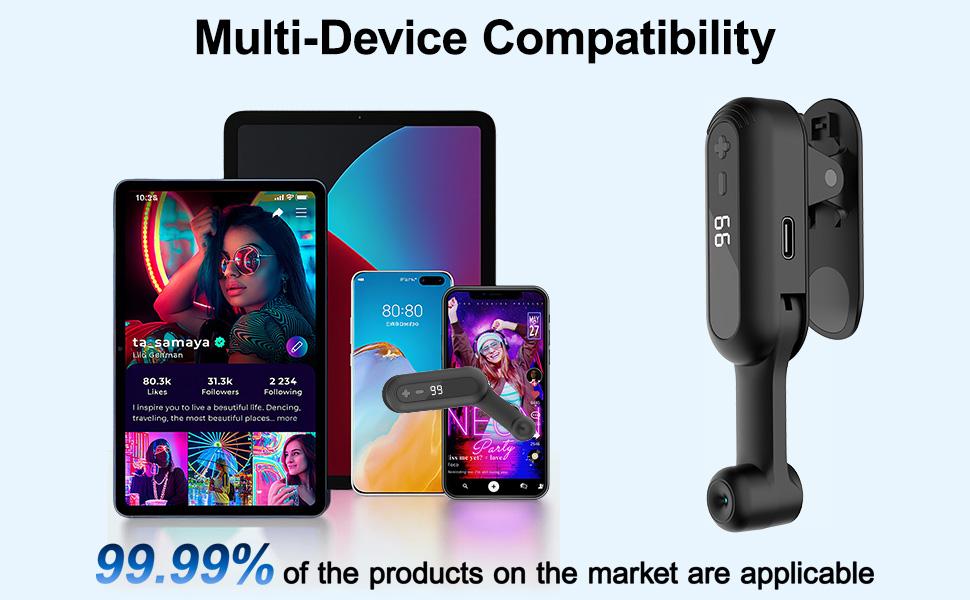 Bluetooth Screen Tapper Auto Clicker for TikTok App - Wireless Touchpad Remote Phone Tapper for iPhone & Android，Dual Device S1/S2, 2-Speed Silent Clicker