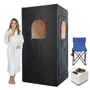 Portable Steam Sauna, 1200W Portable Sauna for Home, Sauna Tent Sauna Box with 3L Steamer, Folding Chair