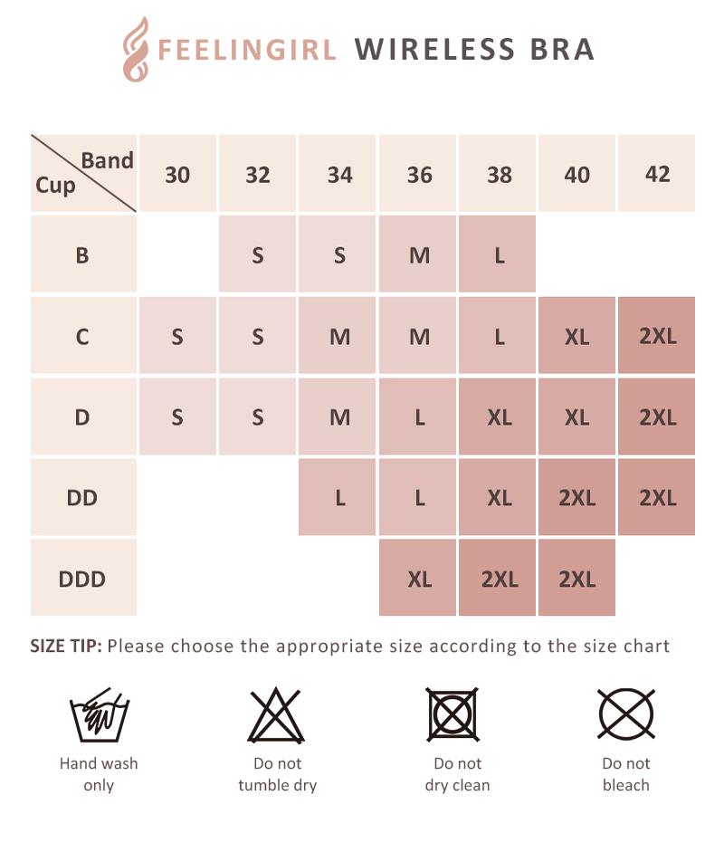 FeelinGirl Women's Wireless Padde Bra Full Coverage Plus Size Comfort Bra Seamless Everyday Bra