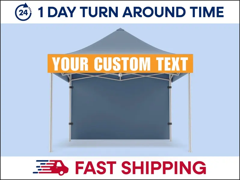 Canopy Vinyl Banner, Tent Banner, Trade Show, Functions, Festivals, Event, Full Color Vinyl Banner - Add Your Logo & Business Name