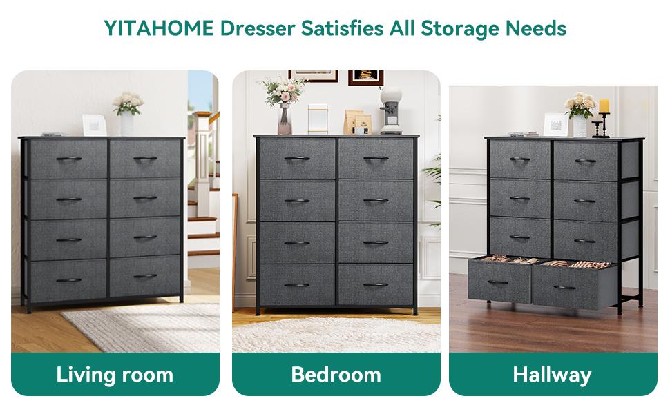 YITAHOME 8 Drawers Dresser, Dresser for Bedroom, Fabric Storage Tower, Organizer Unit for Bedroom, Living Room, Hallway, Closets & Nursery - Sturdy Steel Frame, Wooden Top & Easy Pull Fabric Bins YITAHOME 8 Drawers Dresser, Dresser for Bedroom, Fabric Storage Tower, Organizer Unit for Bedroom, Living Room, Hallway, Closets & Nursery - Sturdy Steel Frame, Wooden Top & Easy Pull Fabric Bins