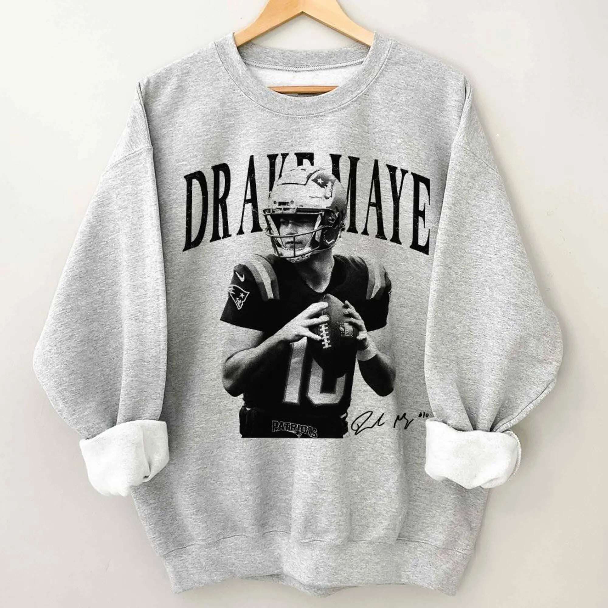 Vintage Drake Maye Sweatshirt, Game Day Football Graphic Sweatshirt