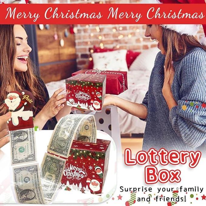【FaddishDeal】Mery Christmas Money PullOut Gift Box - Fun Surprise Cash Holder for Friends, Wives, Sisters, Holiday Party Accessory Decorations Supplies Ornaments.excellent gifts for Christmas and new year，Must-buy on Black Friday