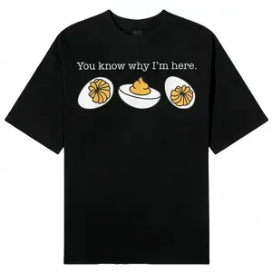 Retro Thanksgiving Dinner You Know Why I'm Here Deviled Egg T-Shirt