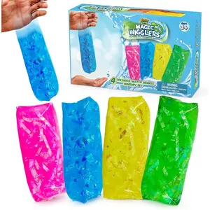 Magic Wigglers Water Snake Fidget Toy - Water Wiggler Toy, Water Snakes Trick Stress Toy, Slippery Tricky Wiggler Tube - 4-Pack Squishy Sensory Fidget Water Snake Toy, 5-inch Novelty Gift