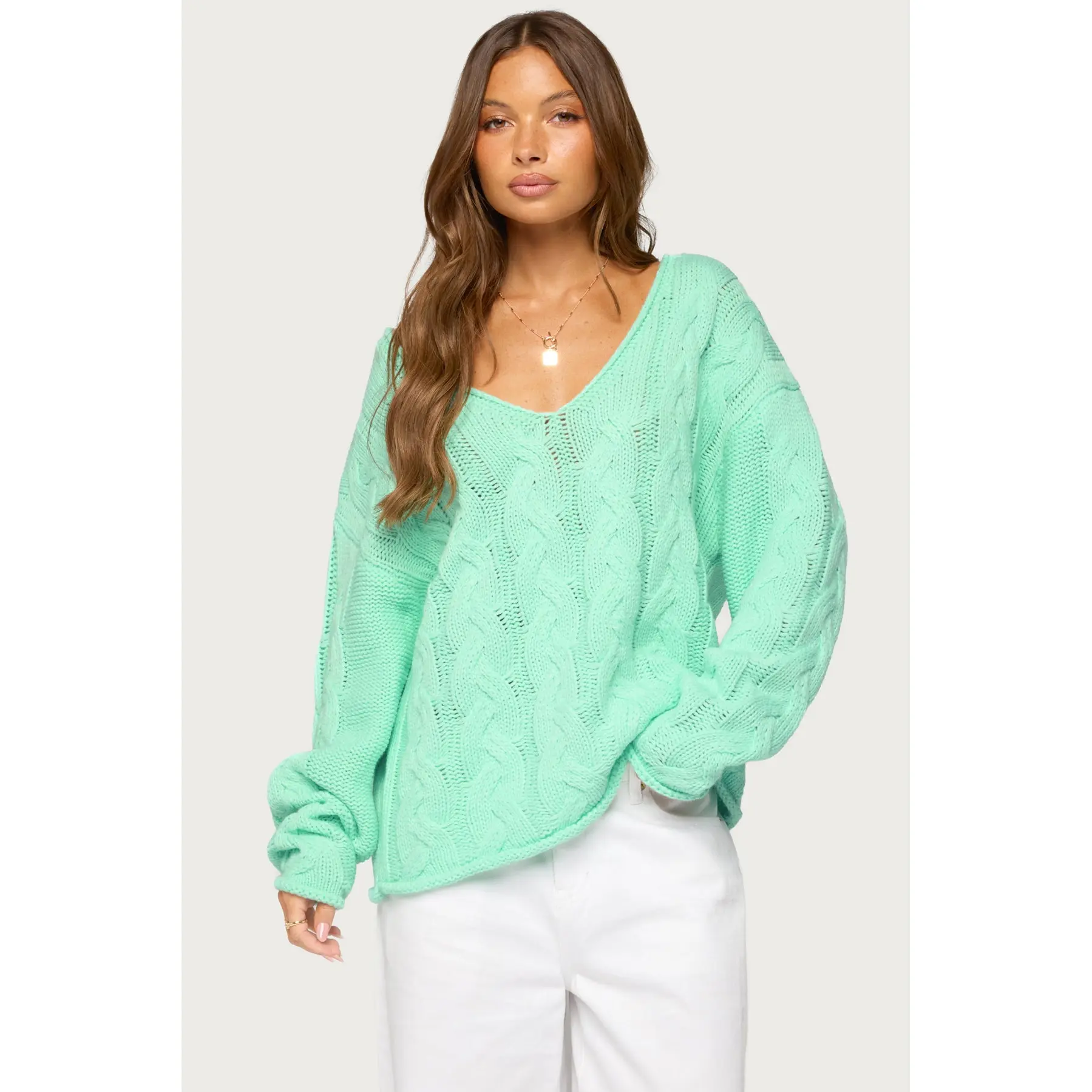 Inga Oversized Cable Knit Sweater