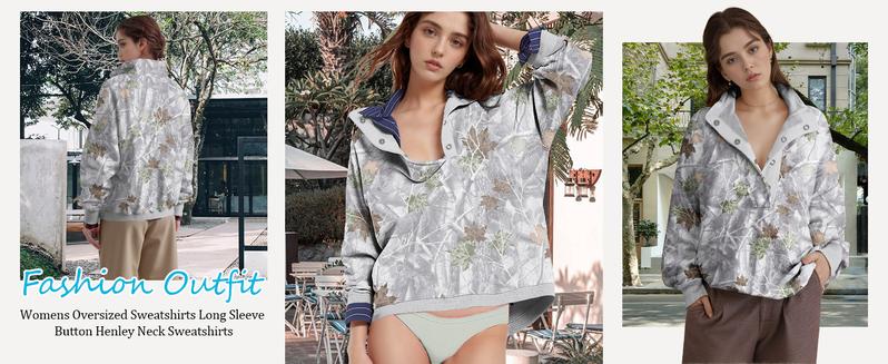Soesdemo Fleece Lined Camouflage Hoodie for Women – Long Sleeve Apricot Knit Pullover with Mock Neck and Buttons, Oversized Fall Sweater Top – Crewneck Sweatshirt Womenswear Soesdemo Fleece Lined Camouflage Hoodie for Women – Long Sleeve Apricot Knit Pullover with Mock Neck and Buttons, Oversized Fall Sweater Top – Crewneck Sweatshirt Womenswear