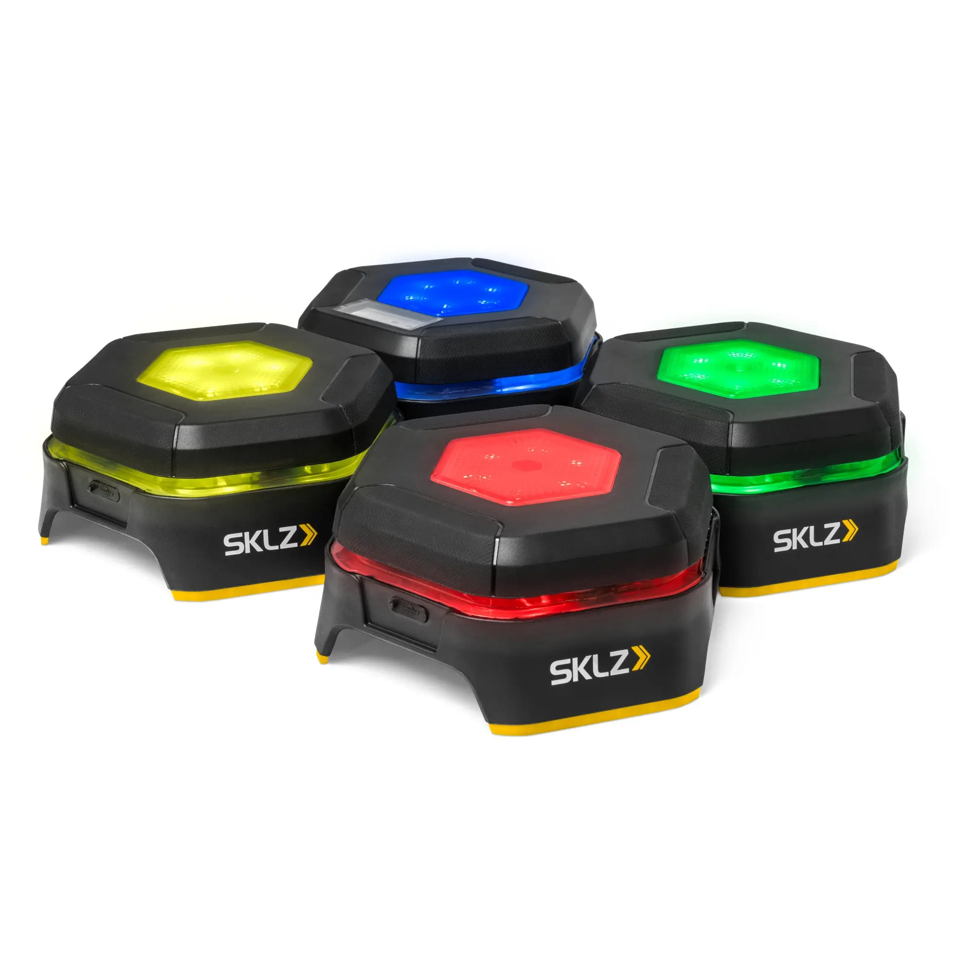 SKLZ Reactive Flash Cognitive Agility Tool for Home Gym Kit with 4 LED Pods & 360-Degree Activation Surface for Speed & Agility Training