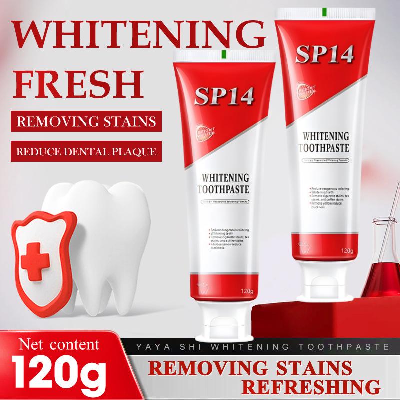 SP14 Upgraded Whitening Toothpaste 3-Pack with Niacinamide Tackles Tough Stains Promotes Oral Health 120g Each