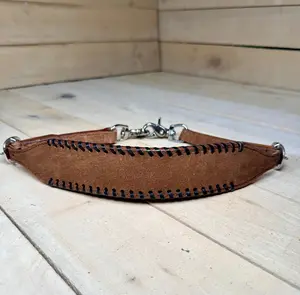 Rough Out Suede Black Whipstitch Wither Strap