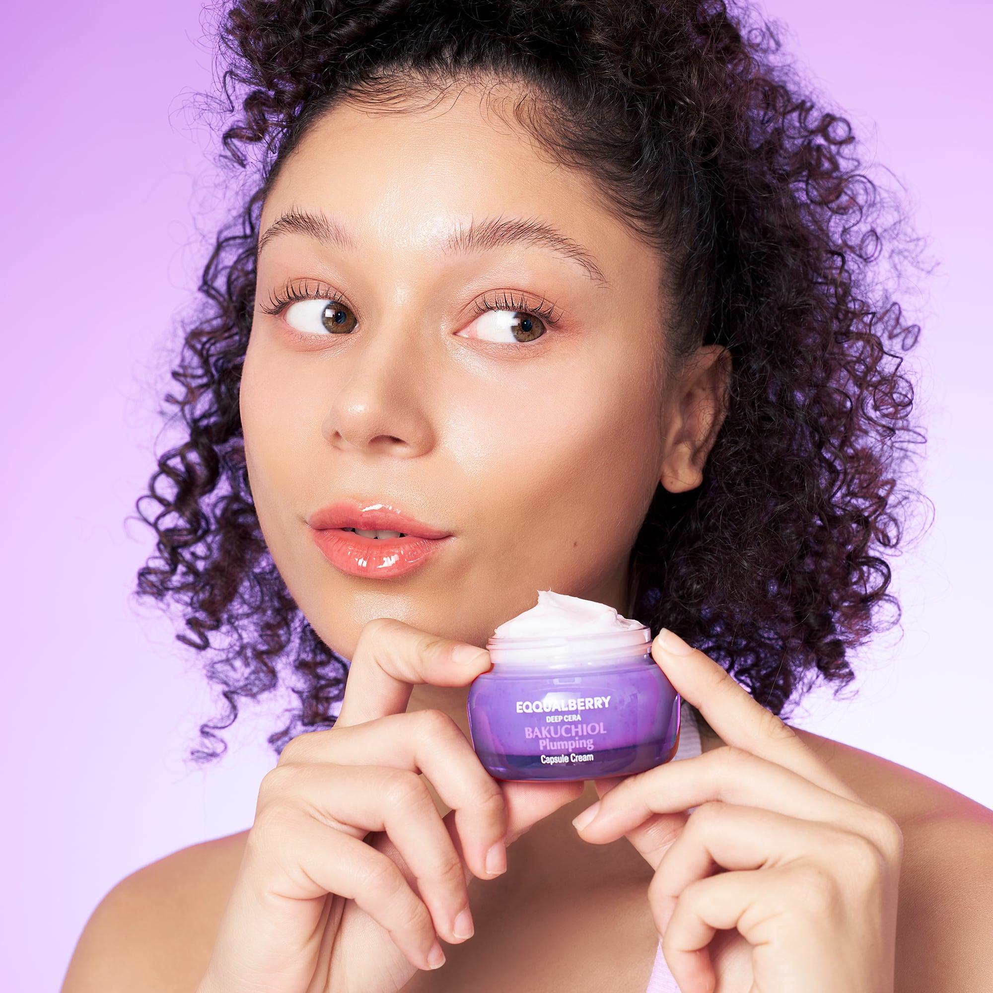 Bakuchiol Plumping Capsule Cream 2Pcs – Retinol Alternative Moisturizer for Firming and Pore Care with 99% Pure Bakuchiol, 5 Types of Collagen & Ceramide Complex, 1.69 fl.oz / 50ml