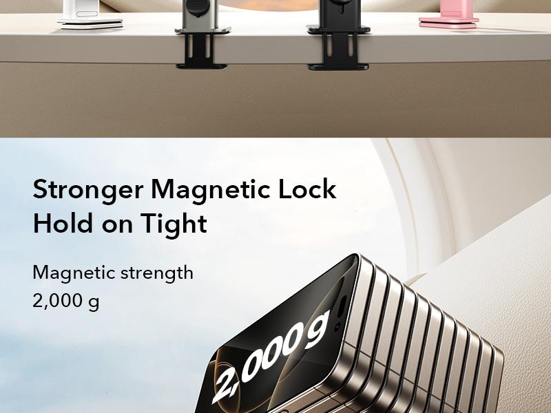 ESR MagSafe Phone Holder for iPhone 17/16/15/14/13/12 Portable Travel Stand with Metal Ring Airplane Travel Essentials Foldable & Portable 360° Rotation