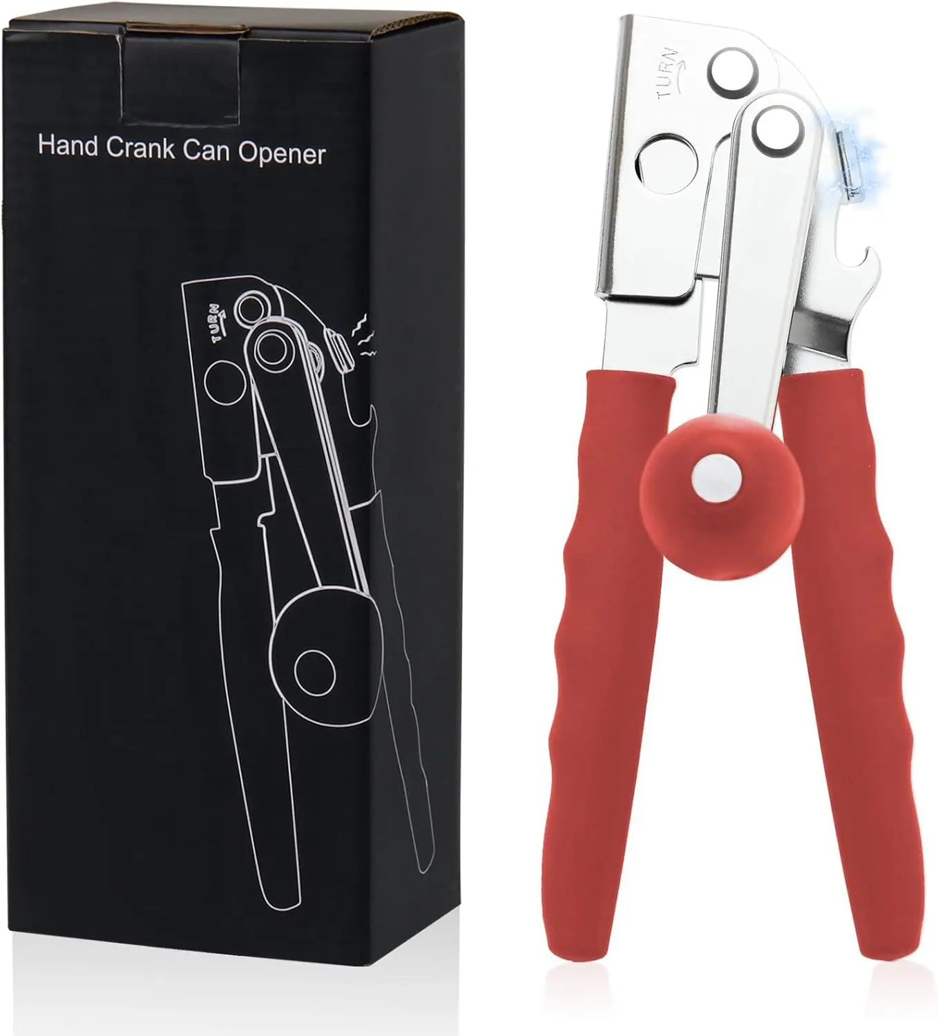Manual Can Opener with Soft Handles, Commercial Can Openers Heavy Duty, Industrial Can Opener for Restaurant, Ergonomic Easy-Turn Crank for Seniors – Great Gift for Home Kitchens